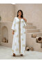 White Maxi Jalabiya with Gold Embroidery