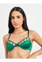 Emerald Green Satin Chain Detail Lingerie Set - 2