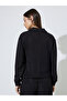 Black Textured Open Collar Knit Top - 5
