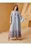 Maxi Jalabiya Dress with Intricate Print and Rhinestones - 3