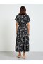 Black Paisley Tiered Maxi Dress with Short Sleeves - 5
