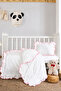 Ruffled Baby Bedding Set |   Set of 3 (Duvet Cover-Sheet-Pillowcase) |   Cotton, Ribbed, Soft |   100 X 150 cm - 3