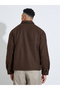 Brown Solid Minimal Zip-Up Jacket - 6