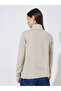 Beige Turtle Neck Soft Touch Knit Sweater Top - 4