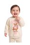 Baby Girl Cream Printed Long Sleeves Sweatshirt