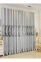 1-Piece Jacquard Non-Blackout Curtain, 132x260cm Grey - 5