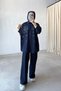 Aster Beaded Embroidered Shirt - Navy Blue - 2