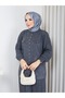 Women's Jacket Skirt Smoked Knitwear Double Set Standard Size - 4