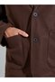 Brown Solid Pocket Details Tailored Winter Coat - 4