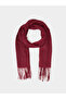 Burgundy Solid Tassel Trims Classic Scarf