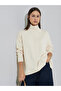 Cream Turtle Neck Oversized Knit Top