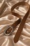Metal distressed buckle detailed suede belt