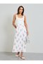 A-Line Midi Skirt with Floral Print
