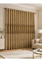 1-Piece Jacquard Non-Blackout Curtain, 132x260cm Beige - 2