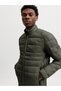 Olive JJEKINGSLEY Logo Patchwork Zip-Up Puffer Jacket - 3