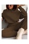 Women's Oversize Hooded Top and Bottom Track Suit Set - 3