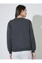 Charcoal Regular Fit Slogan Print Sweatshirt - 5