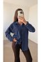Single Pocket Shirt with Cufflink Detail - 2905 - 101 - Navy Blue - 3