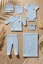 Baby Blue Premium Ribbed 7-Piece Cotton Newborn Hospital Discharge and Baby Set - 5
