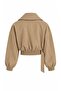 Dark Beige Self-Belted Crop Jacket - 5169 - 2