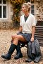 Ecru Round Neck Front Decorative Buttoned Non-Opening Stitched Double-Looking Single Product Knitwear Sweater 58 60 - 4