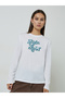 White Slogan Print Long Sleeves Regular Fit T-Shirt - 4