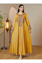 Yellow Embroidered Maxi Jalabiya Dress for Women