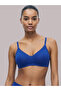 Dark Blue Solid Cotton Non-Padded Comfort T-Shirt Bra