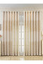 1-Piece Jacquard Non-Blackout Curtain, 132x260cm Beige