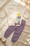 Aria Bloom Baby Girl Ruffle Detailed Heart Patterned Top and Bottom Set - 100% Cotton Purple & Cream Sweatshirt - 3