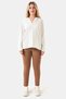10829Ts Ecru Soft Textured Polo Collar Knitwear - 2