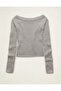 AE Fitted Off-the-Shoulder Cable Knit Sweater - 3