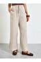 Khaki Wide-Leg Trousers with Drawstring Waist - 2