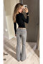 Low Waist Lycra Comfortable Fit Full Length Flare Jean Pants with Mini Pockets - 5