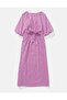 AE Linen-Blend Puff Sleeve Tie Back Midi Dress - 2
