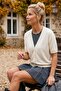 Ecru Round Neck Front Decorative Buttoned Non-Opening Stitched Double-Looking Single Product Knitwear Sweater 58 60 - 6