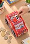 Car Shaped Metal Piggy Bank for Kids Money Saving Box with Lock and Key 9X15 cm Red - 2