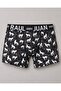 Wolf Patterned Black Men's Boxer - Db348