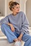 Women's Slim 2 Thread Basic Sweatshirt Crew Neck Comfortable Fit Casual Long Sleeve Zg9033 - 4