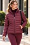 Women's Pastel Purple Puffer Coat – Thin, Lightweight Quilted Stand Collar Zippered Casual Seasonal Coat