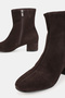 Women's Brown Suede Genuine Leather 35-41 Size Short Heel Lace-Up Boots & Booties - 3
