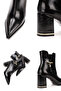 Tasseled Gold Accessory Thick Heeled Pointed Toe Women's Boots - 8
