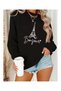 Unisex Bonjour Eyfel Printed Crew Neck Sweatshirt Printed Premium Oversize T-Shirt