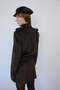 Velvet Brown Coat with Epaulet Detail - 8