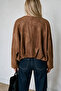 Tan Lined Casual Suede Jacket - 5