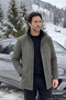 Men's Winter Stand Collar Pocketed Khaki Coat Bonded Fabric Classic Fit - M004 - 3