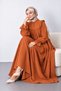 Women's Hijab Ruffle Detailed Buttoned Comfortable Fit Long Maxi Dress - 3