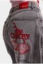 Women's Smoked 4W6-13 Mega Baggy Tt18 Chery Embroidery Special Design Denim Jean - 5