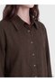 Two Mt Shop Quality Lcw Modest Brown Suede Look Women's Shirt Tunic - 3