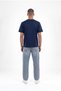 Men's Basic Relaxed Slim Cotton T-Shirt Indigo - 4